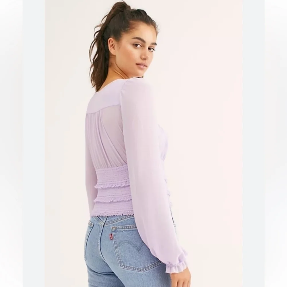 FREE PEOPLE SOLID LOLITA TOP PURPLE SZ XS